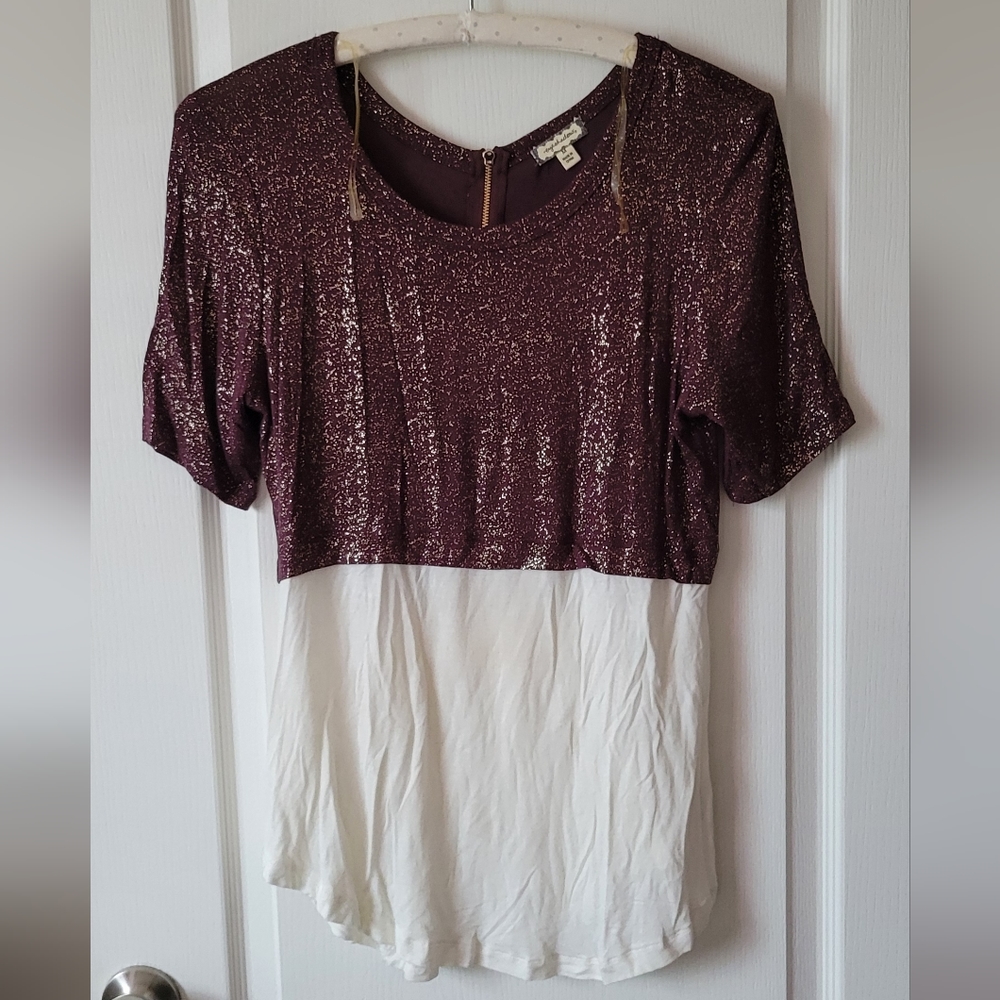 Purple and white women's top